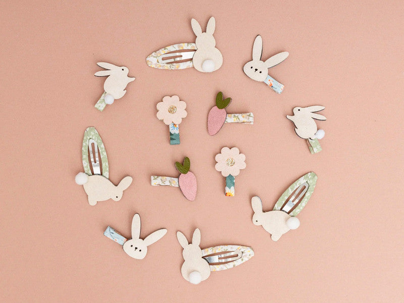 Mimi & Lula Haarclips Hasen, Blumen, Mohrrüben 8er Pack