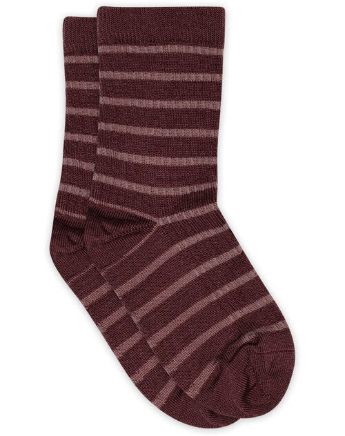 MP Wollsocken pflaume lila gestreift