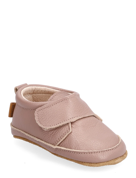 Melton Leder-Schuhe, Luxury Leather Slippers, fawn, rosenholz