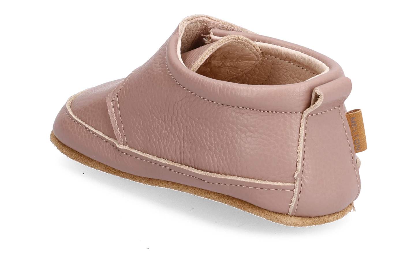 Melton Leder-Schuhe, Luxury Leather Slippers, fawn, rosenholz