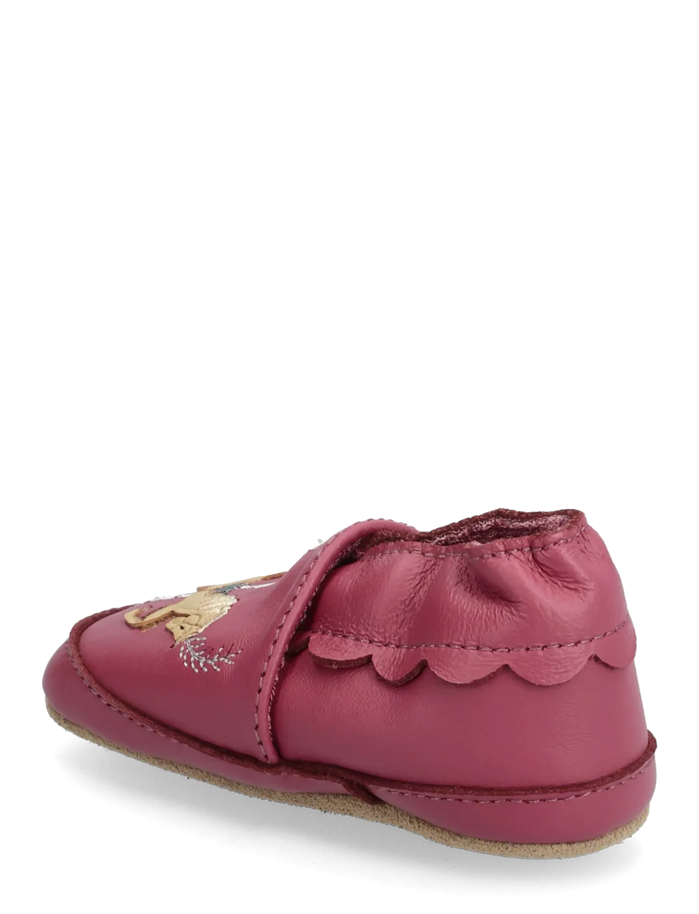 Melton Leder-Krabbelschuhe, Lederschühchen Karussel Pferd pink