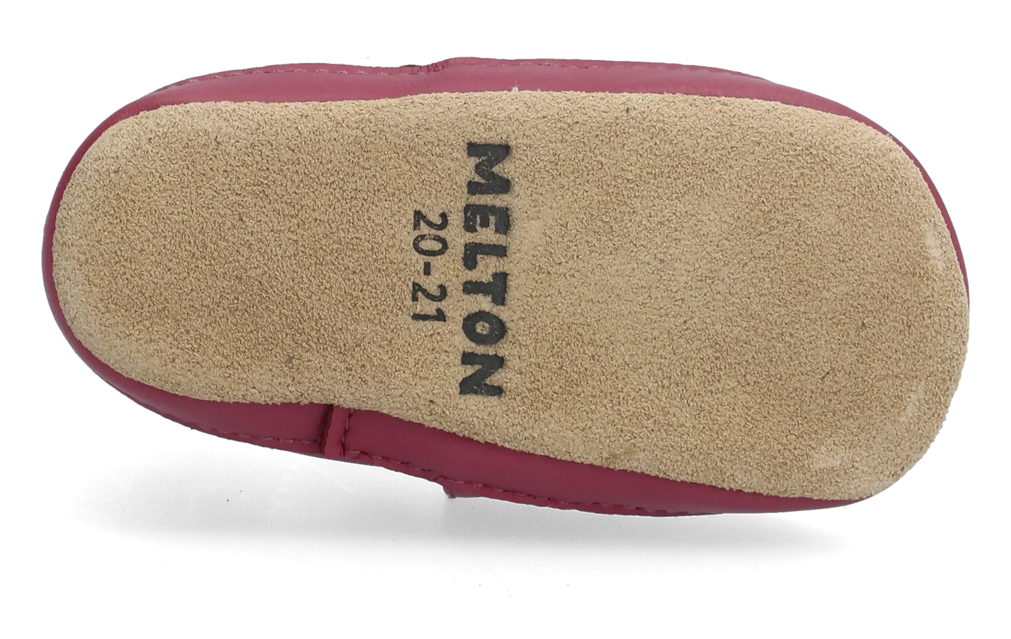 Melton Leder-Krabbelschuhe, Lederschühchen Karussel Pferd pink