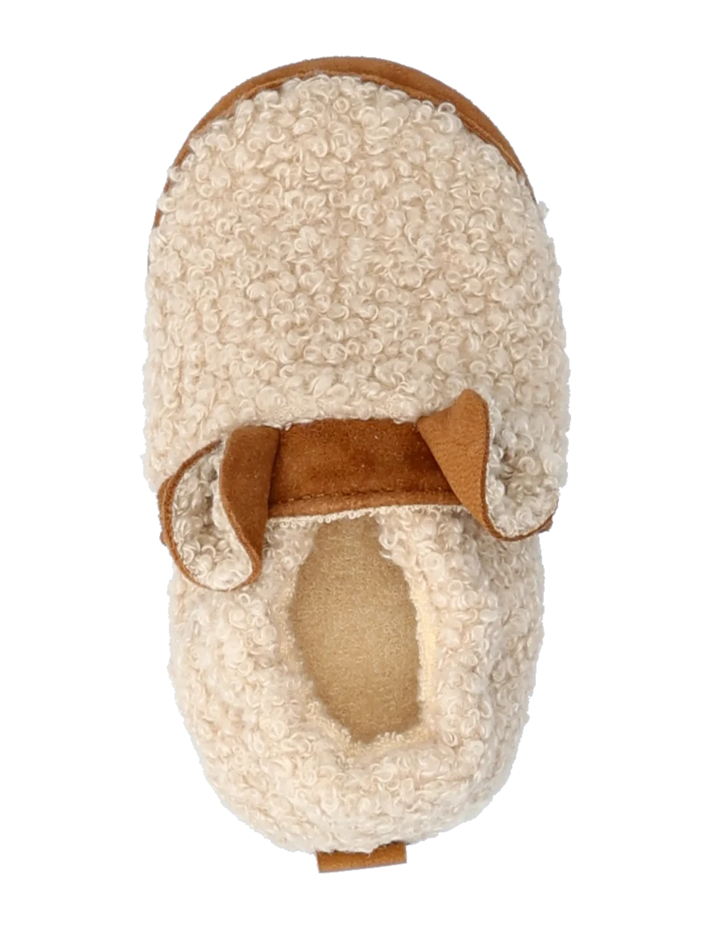Melton Fuzzy Teddy Slippers, Oxford Tan, Krabbelschuhe, Lederschühchen