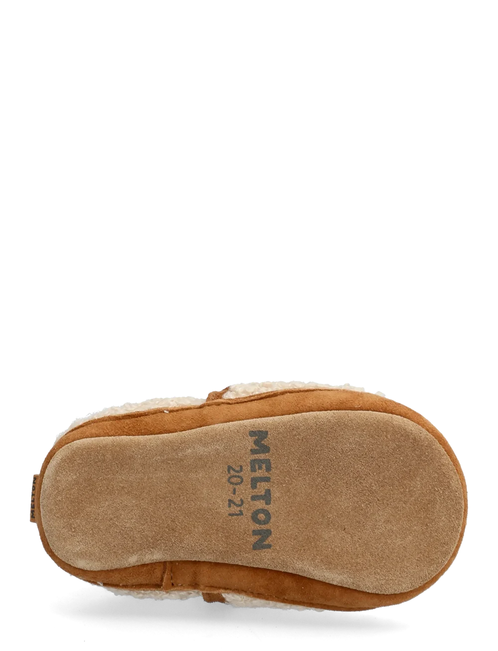 Melton Fuzzy Teddy Slippers, Oxford Tan, Krabbelschuhe, Lederschühchen