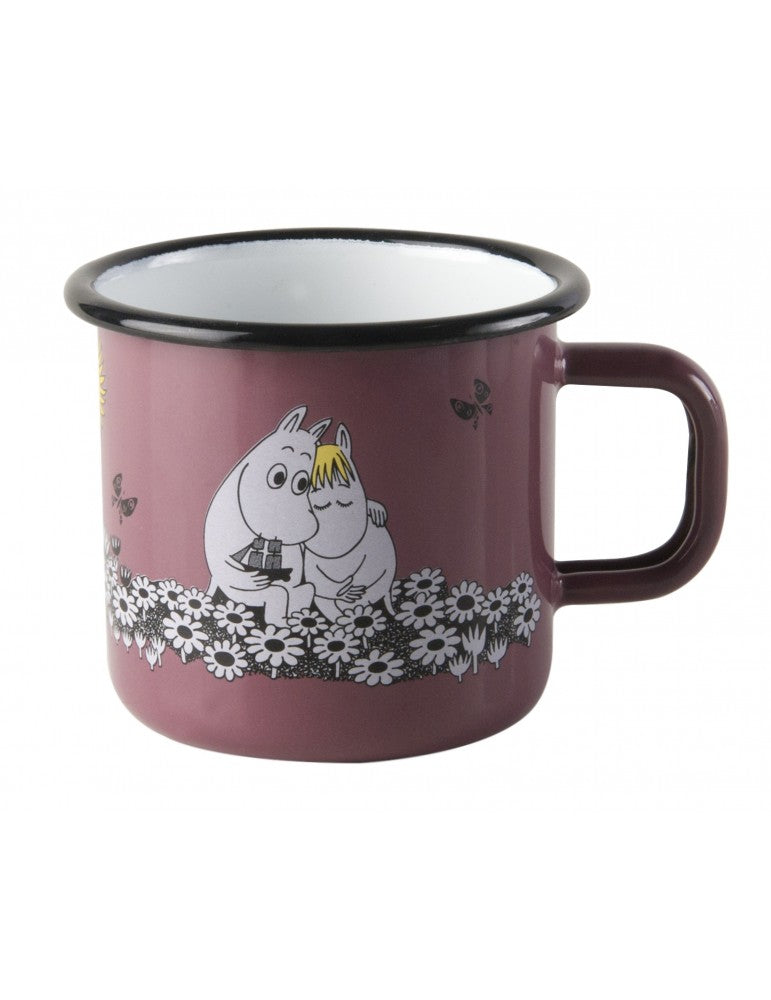 Muurla Becher aus Emaille weinrot Moomin 3,7dl Together Forever