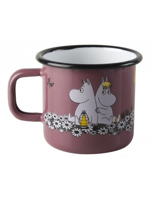 Muurla Becher aus Emaille weinrot Moomin 3,7dl Together Forever