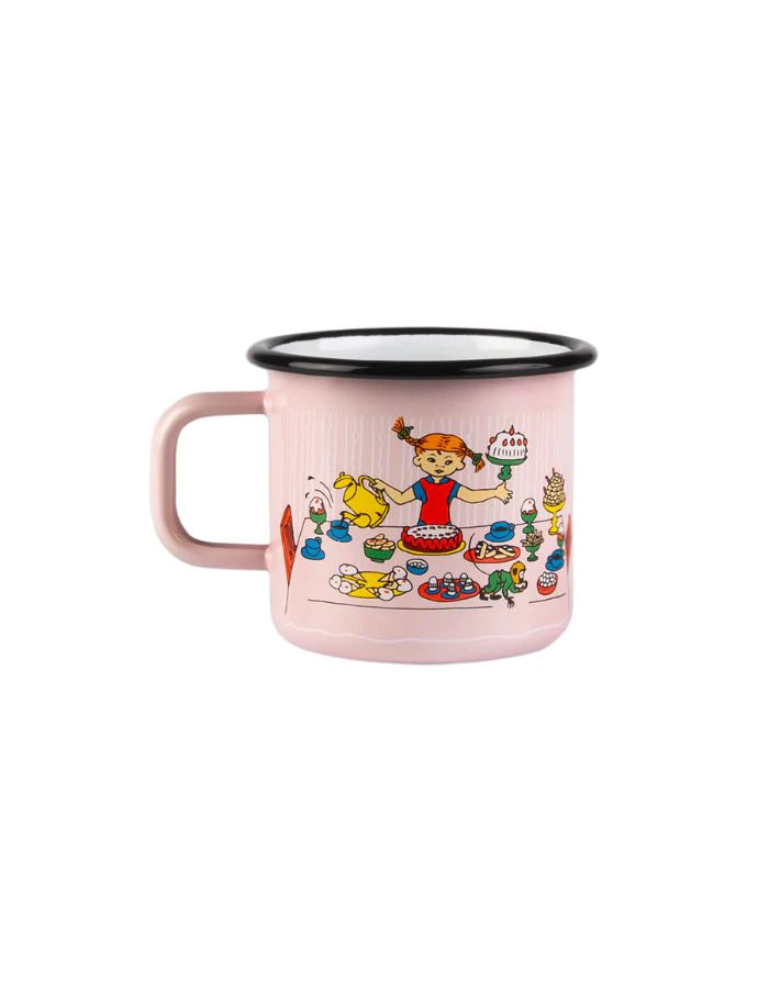 Muurla Becher Emaille Pippi Langstrumpf Geburtstag 3,7dl