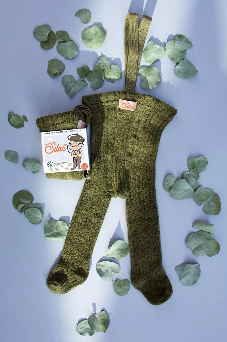 Silly Silas Granny Teddy Strumpfhose Olive