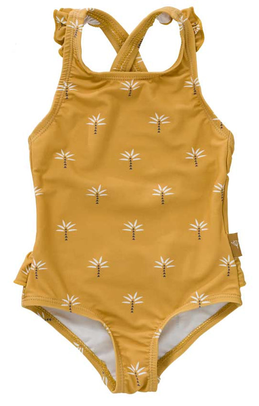 Fresk Badeanzug UV Tanksuit Girls Palmtree Ochre