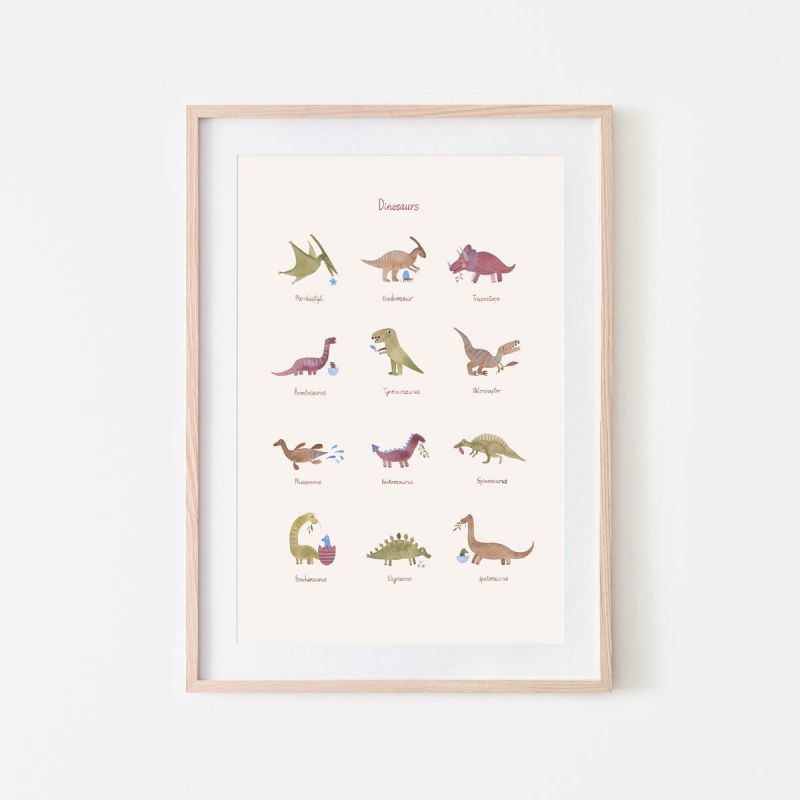 Mushie Poster, Dinosaurier, large