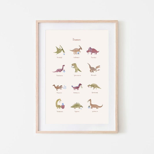 Mushie Poster, Dinosaurier, large