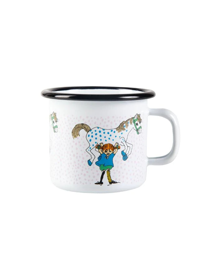 Muurla Becher Emaille Pippi Langstrumpf - Pferd 2,5dl