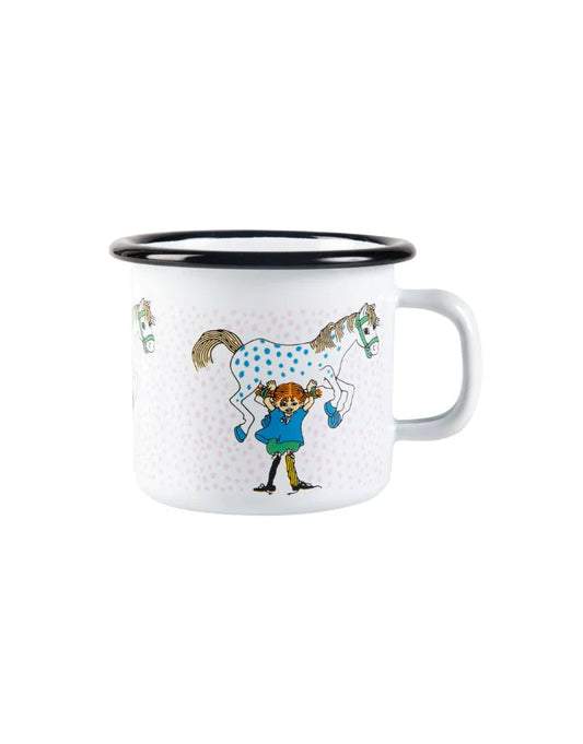 Muurla Becher Emaille Pippi Langstrumpf - Pferd 2,5dl