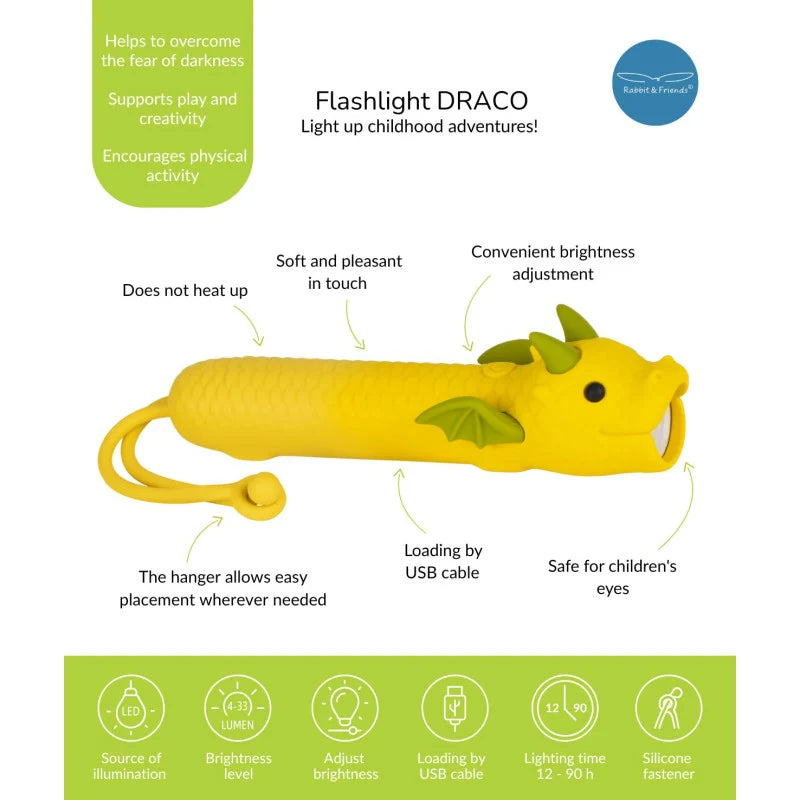 Rabbit & Friends Taschenlampe, Draco, Drache