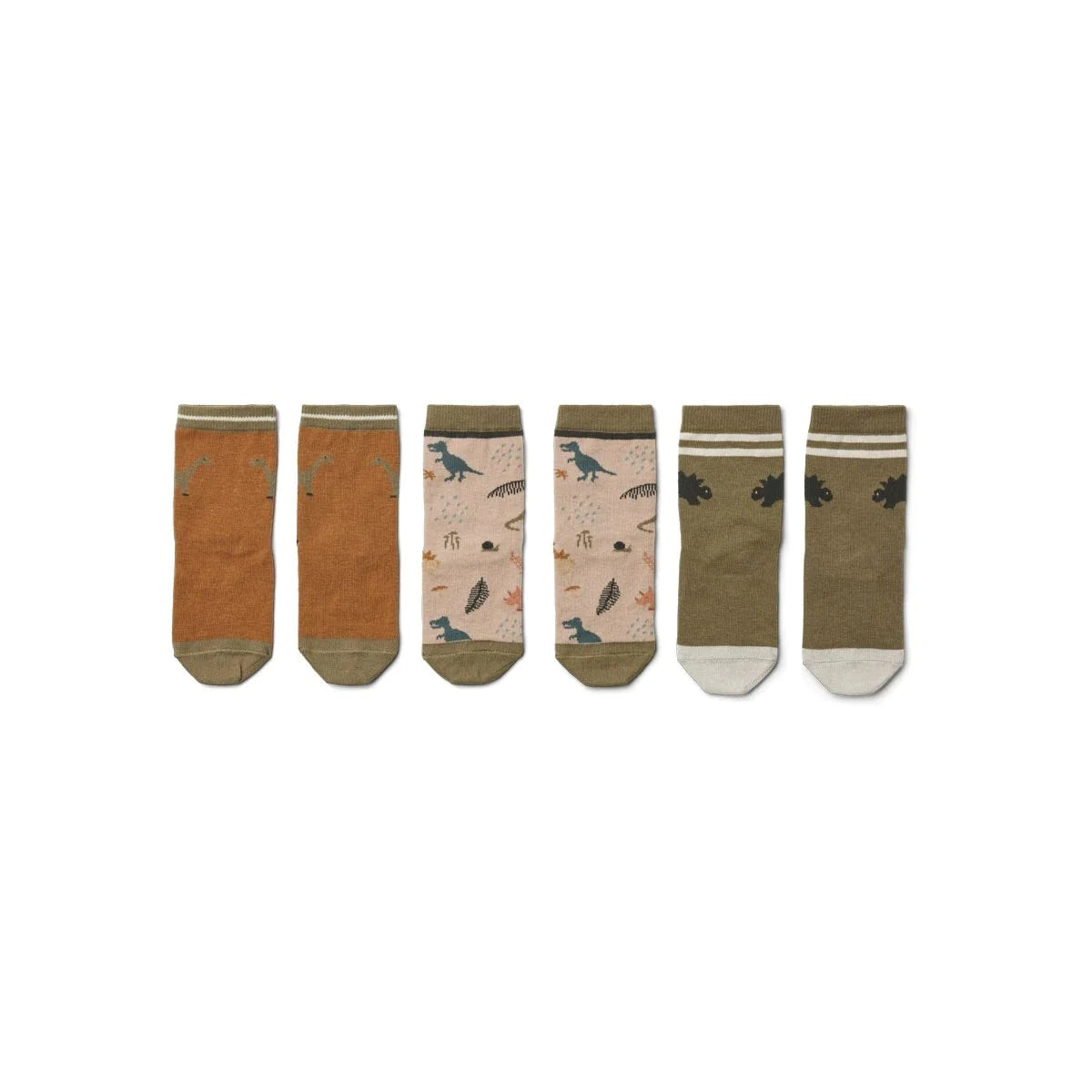 Liewood Sila Socken 3er Pack Socks Dino Dark Sandy Mix