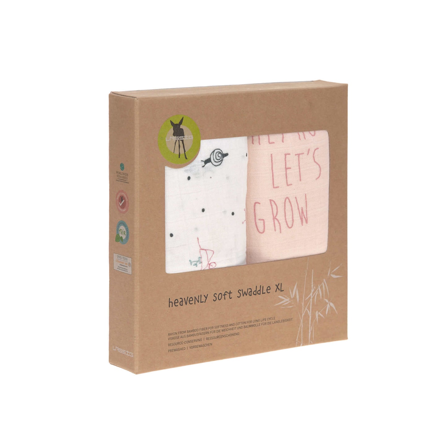 Lässig Mulltücher 2er Set 120x 120 cm - Garden Explorer Snail, Musselintücher