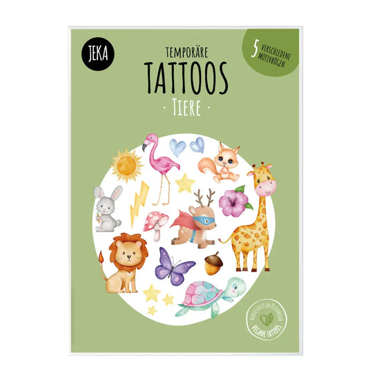 JEKA Tattoos Tiere 5 Motivbögen, grün