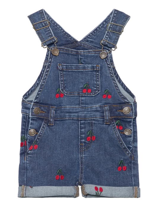 The New TNSTNayla Denim Dungaree, light blue denim, Cherries, Latzjeans