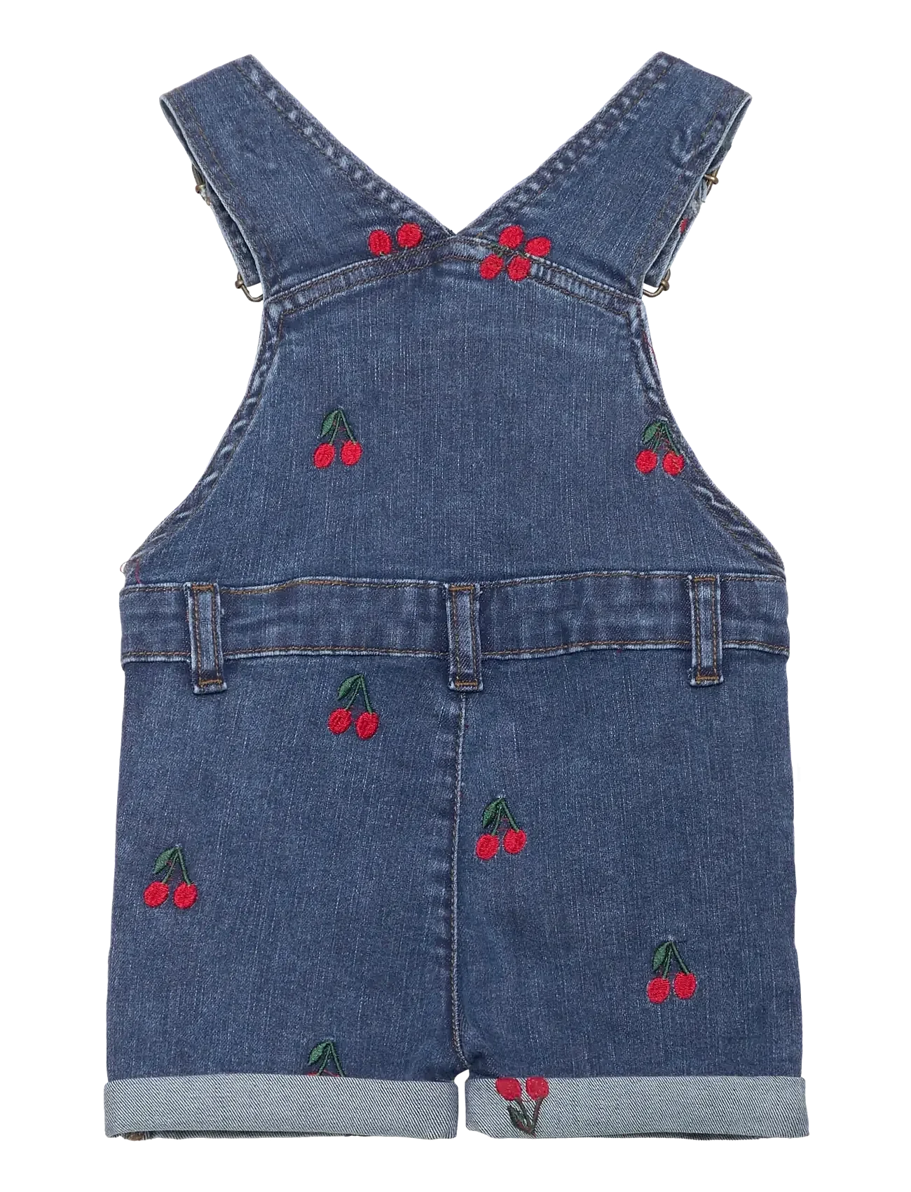 The New TNSTNayla Denim Dungaree, light blue denim, Cherries, Latzjeans