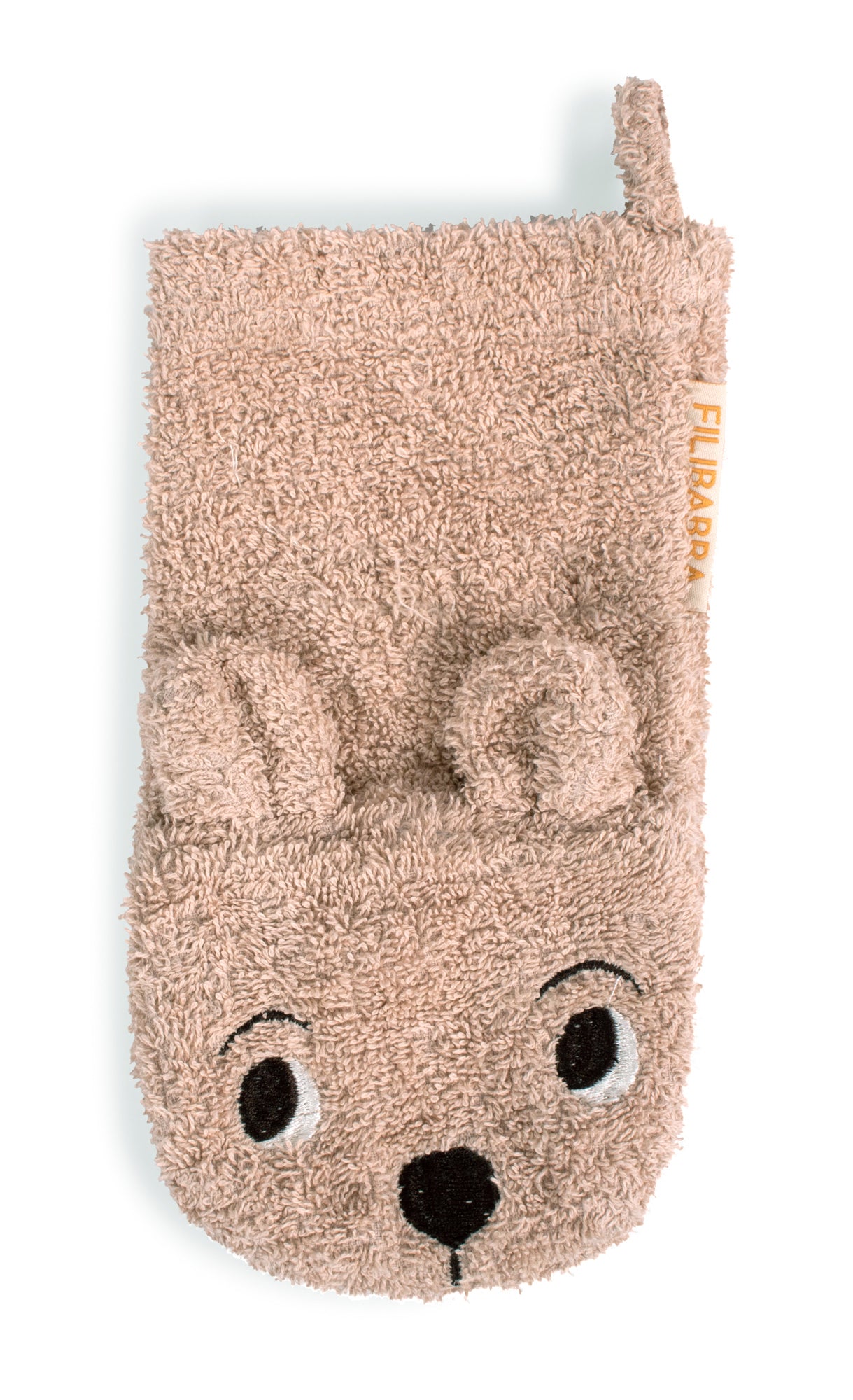 Filibabba Waschhandschuh Bär braun, Waschlappen