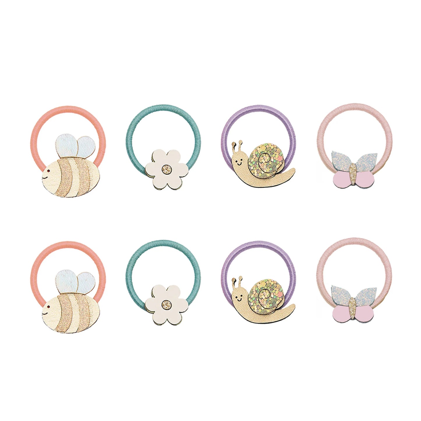 Mimi & Lula Mini Scrunchies Haargummies, Biene, Schnecke, Blume, 8er Pack bunt