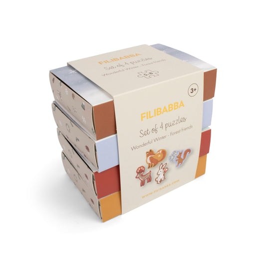 Filibabba 4 Puzzles im Set, wonderful winter