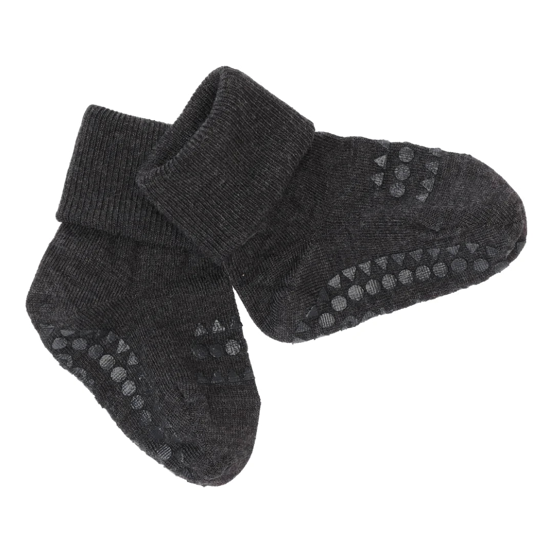 GoBabyGo Rutschfeste Socken aus Wolle dark grey melange