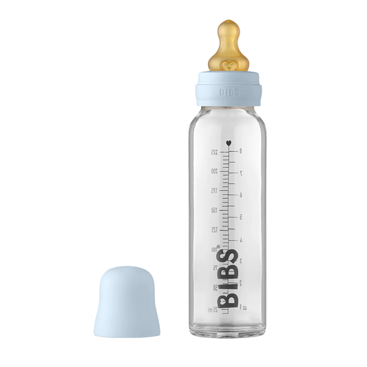 BIBS Baby Glass Bottle Complete Set 225ml Baby Blue