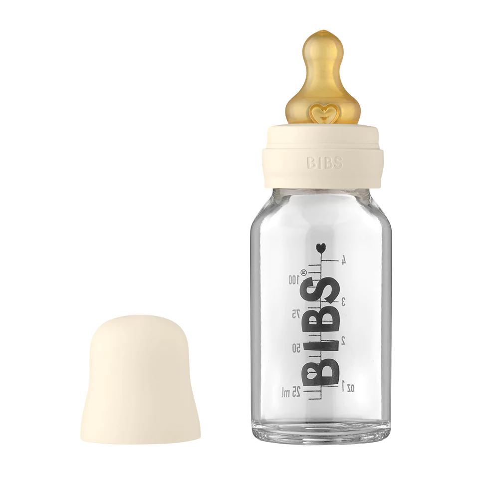 BIBS Baby Glass Bottle Complete Set 110ml Ivory