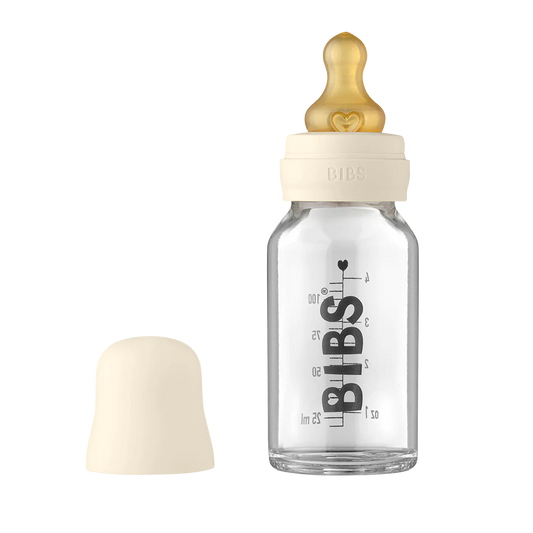 BIBS Baby Glass Bottle Complete Set 110ml Ivory