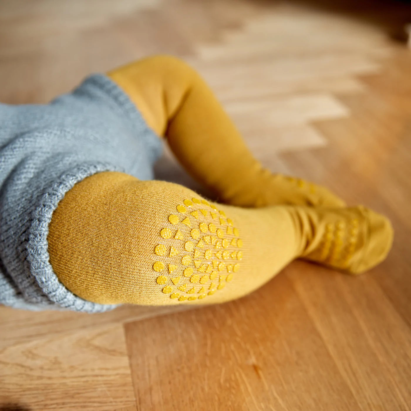 GoBabyGo Krabbelstrumpfhose Mustard, Baumwolle