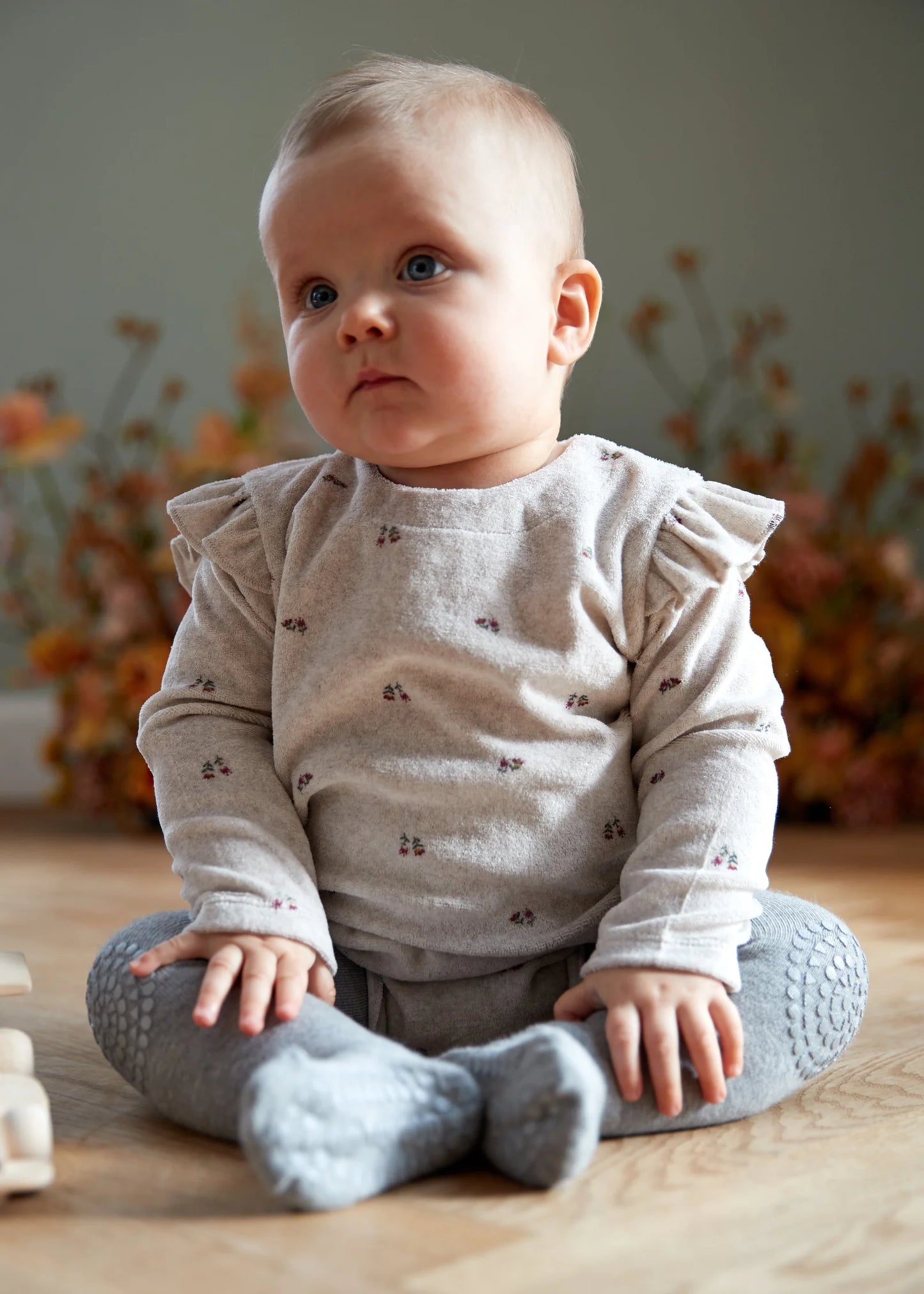 GoBabyGo Krabbelstrumpfhose Baumwolle grey melange
