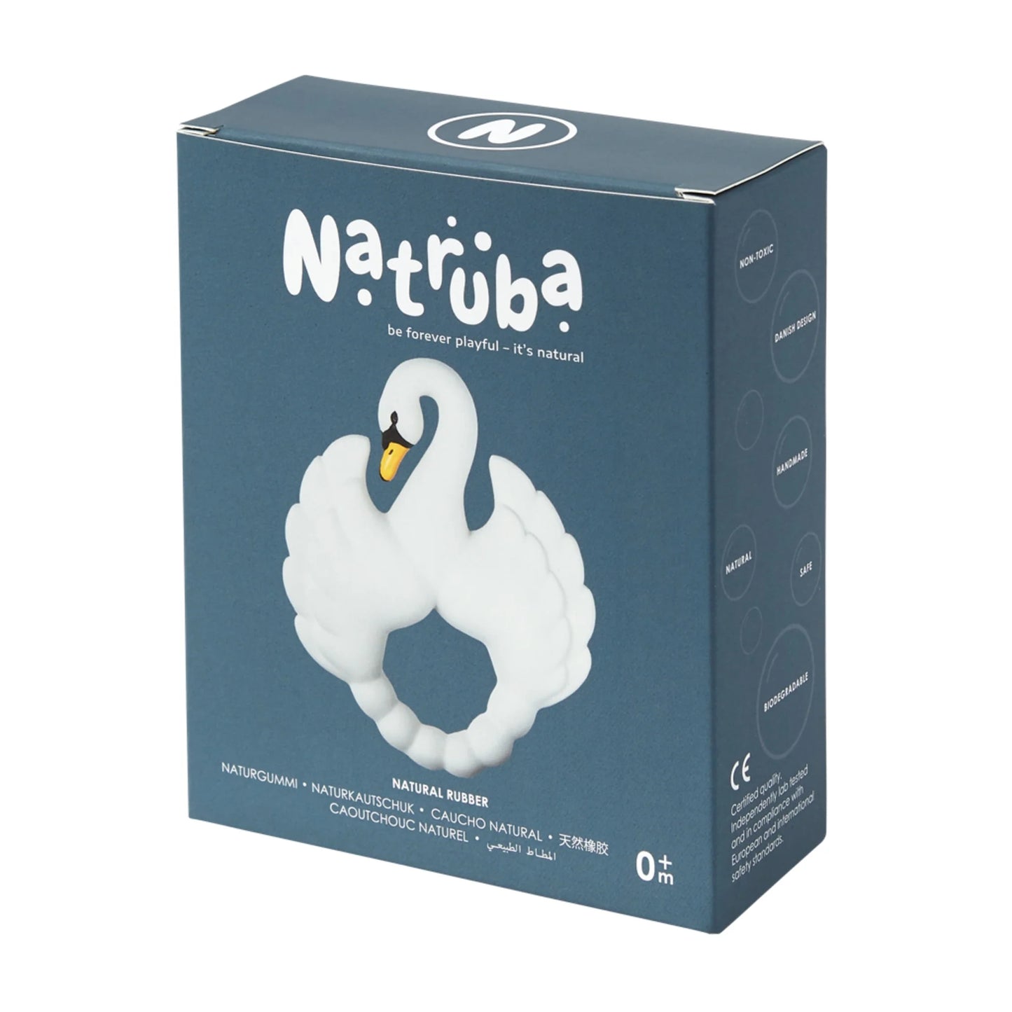 Natruba Beißring Schwan Naturkautschuk weiß