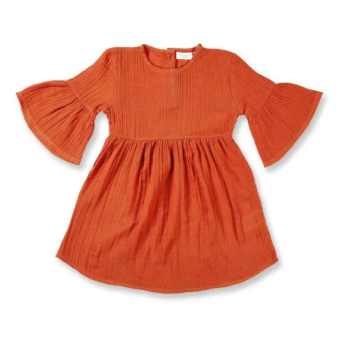 Sense Organics Uma Kleid Musselin rusty red