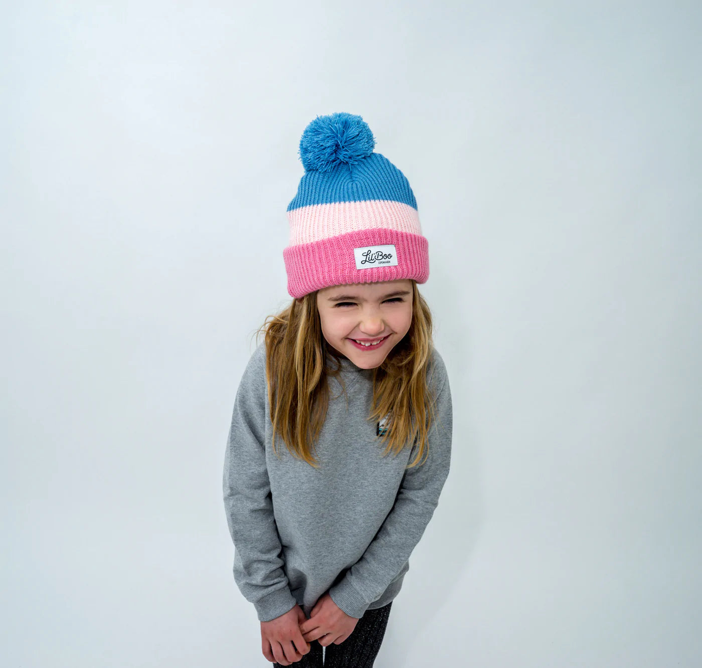 Lil' Boo Rainbow Beanie, Pink/Blau