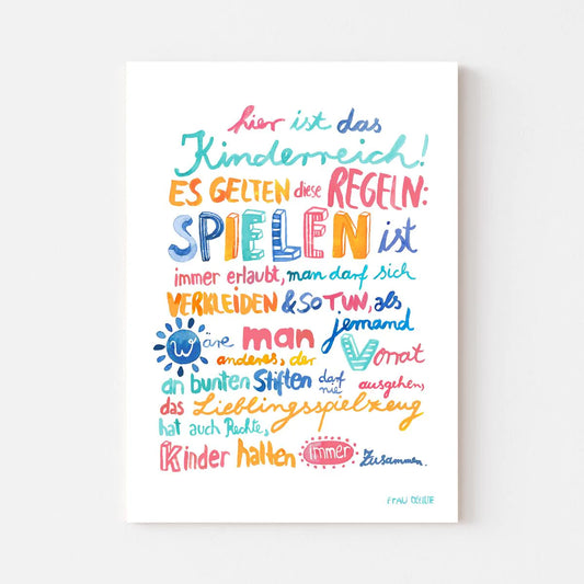 Frau Ottilies Poster Kinderzimmer ist Kinderreich A4