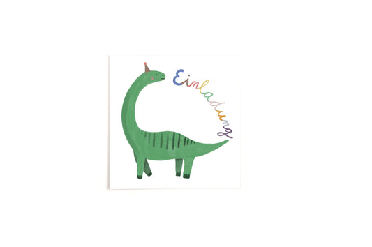 Gretas Schwester Einladungskarte Dino