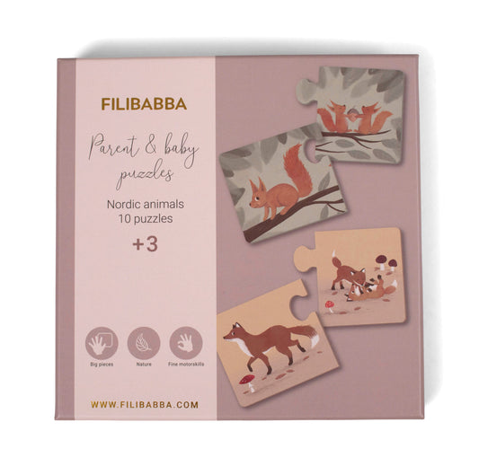 Filibabba Eltern-Kind-Puzzle nordische Tierwelt