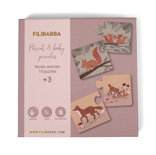 Filibabba Eltern-Kind-Puzzle nordische Tierwelt