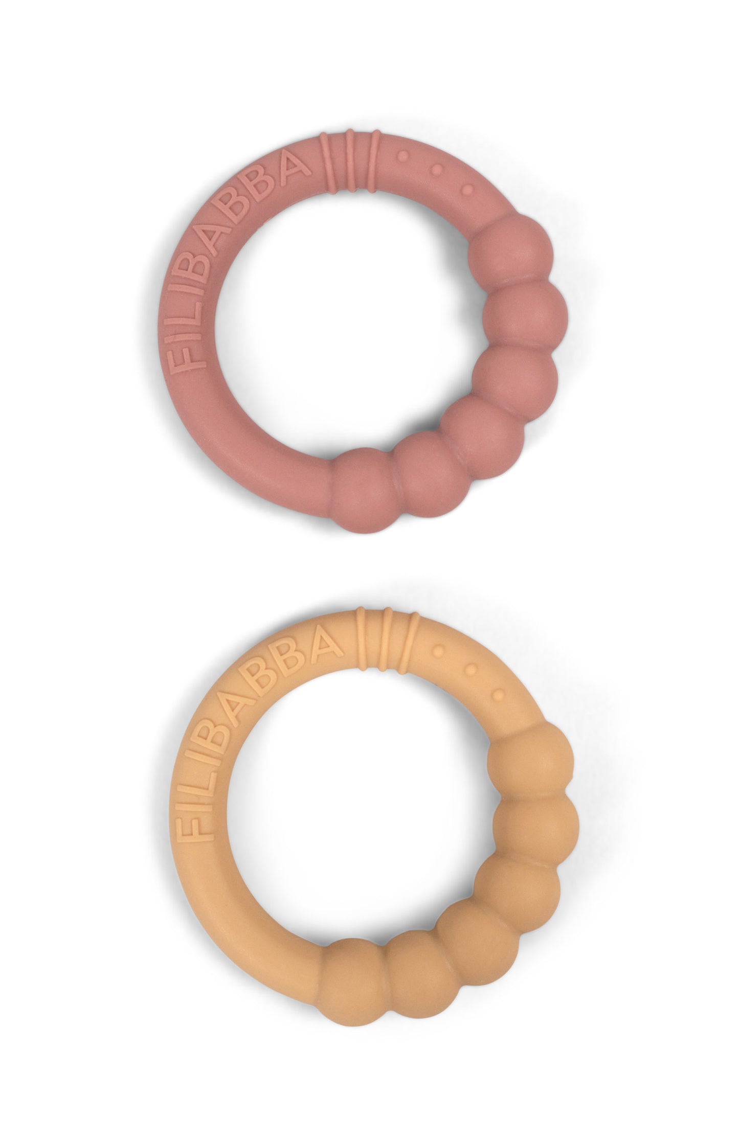 Filibabba Silikonbeißring 2er-Pack vintage rose