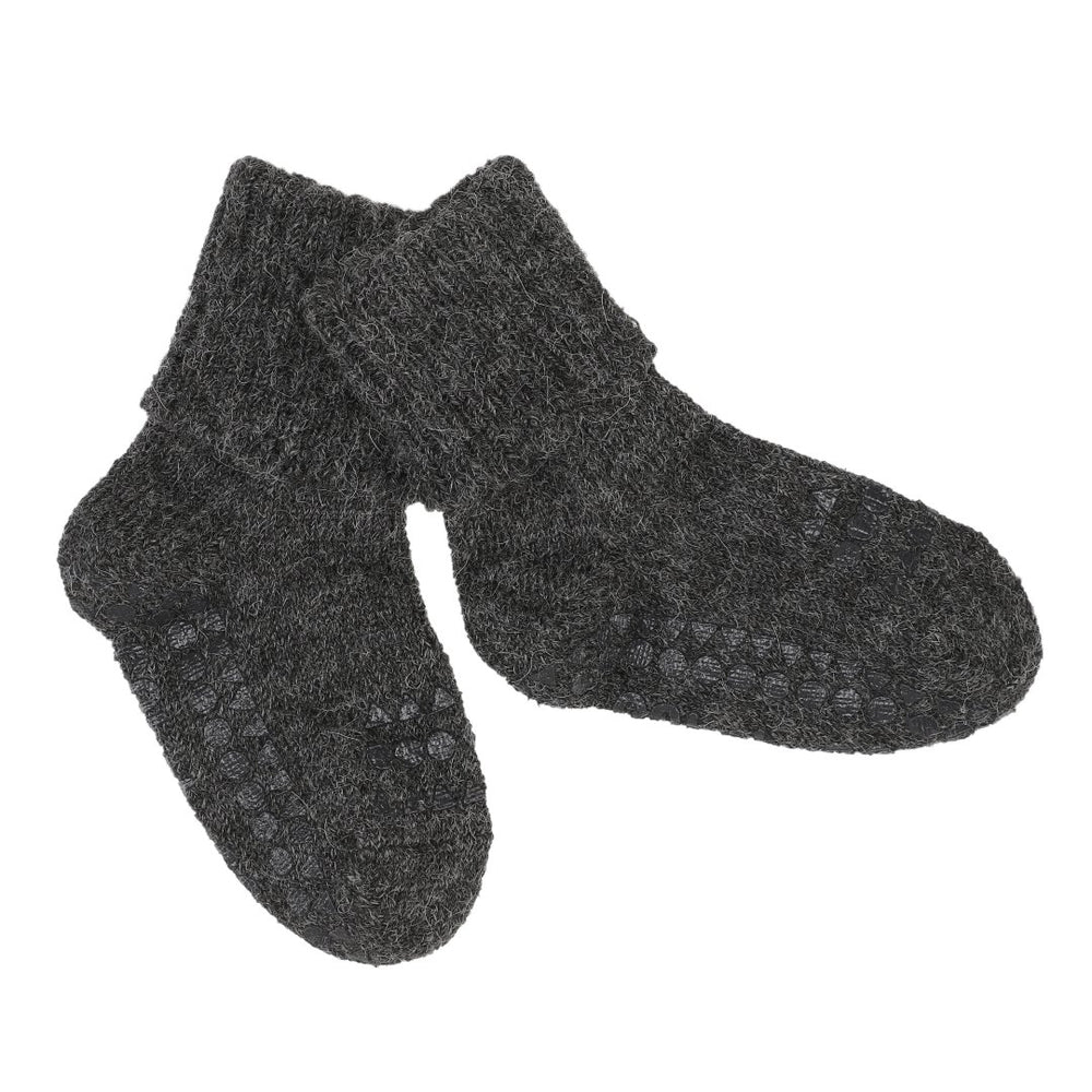 GoBabyGo Rutschfeste Socken Alpaka dark grey melange