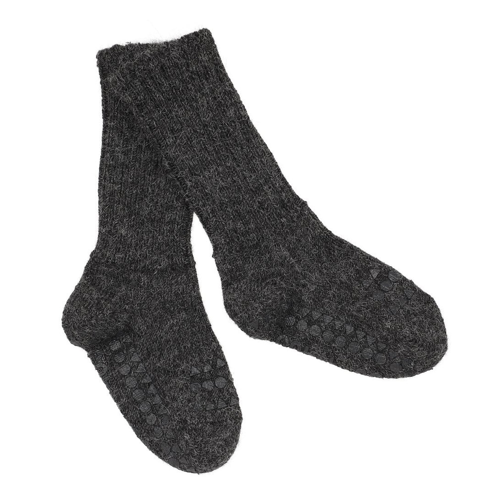 GoBabyGo Rutschfeste Socken Alpaka dark grey melange