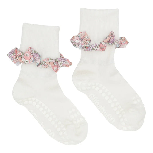 GoBabyGo Rutschfeste Socken Bambus Off White x Liberty