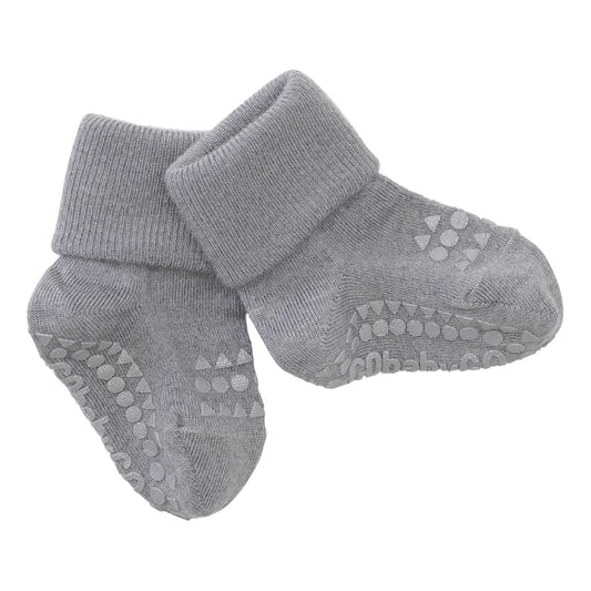 GoBabyGo Rutschfeste Socken aus Wolle grey melange