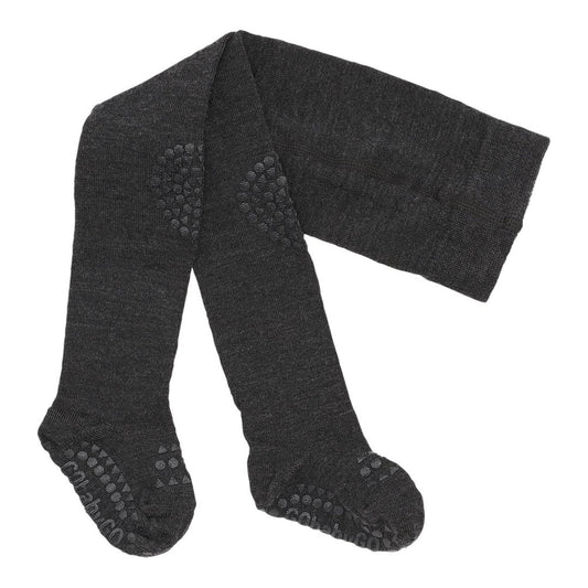 GoBabyGo Krabbelstrumpfhose aus Wolle Dark Grey Melange