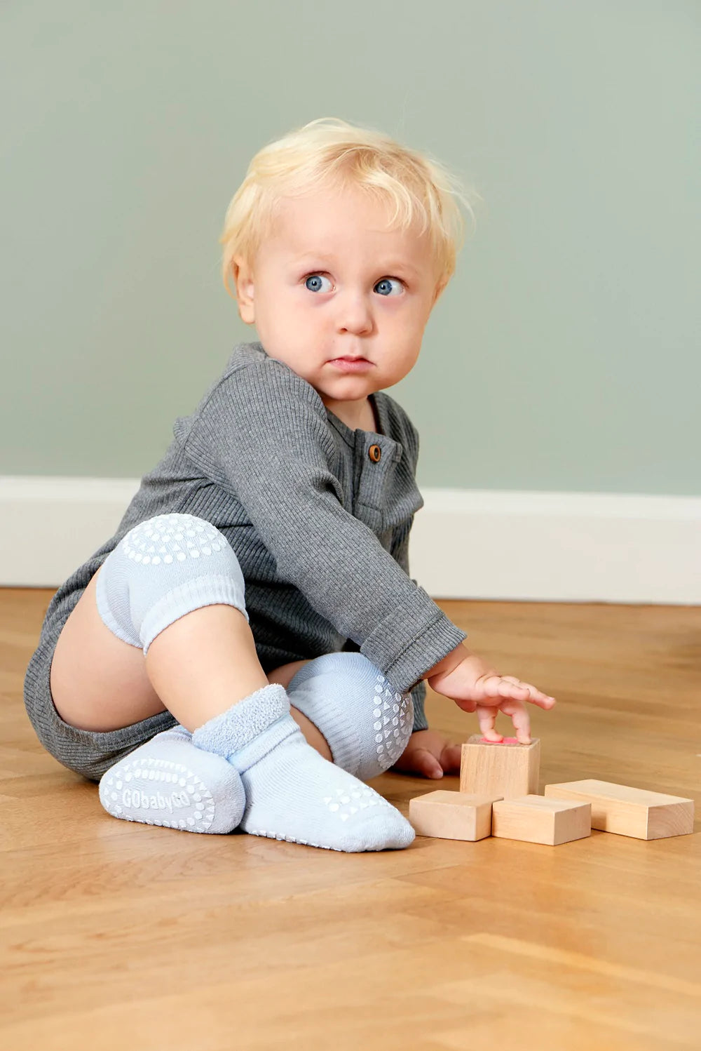 GoBabyGo Rutschfeste Socken aus Baumwolle sky blue