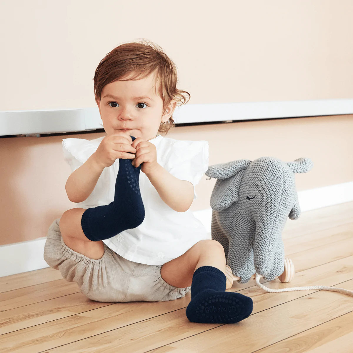 GoBabyGo Rutschfeste Socken aus Baumwolle navy blue