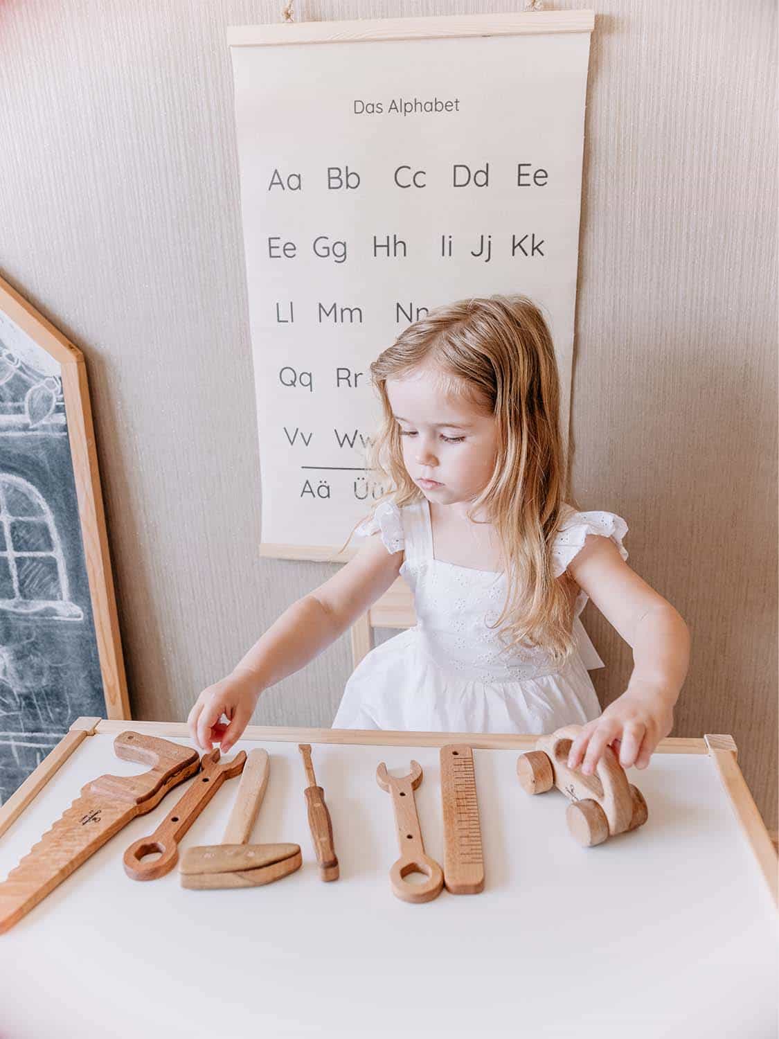 Chimpy Toys Handwerker-Set aus Naturholz, Werkzeug