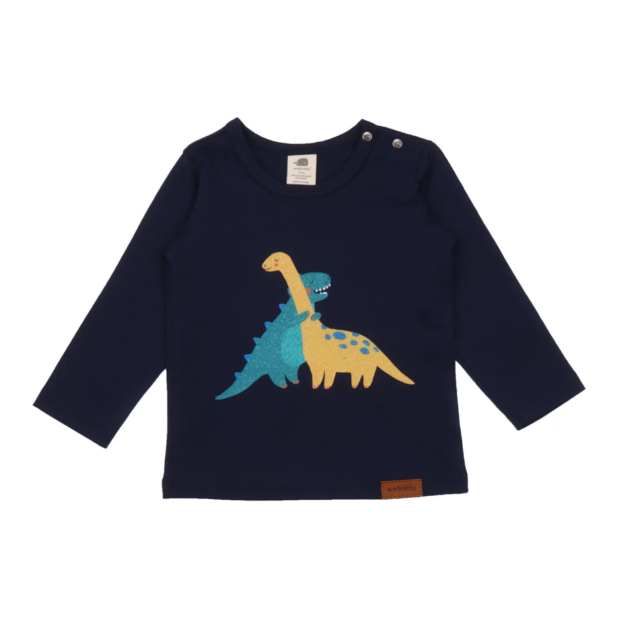 Walkiddy Langarmshirt Dinosaurier dunkelblau mit Print