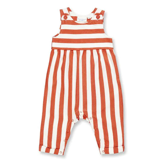 Sense Organics Badu Baby trägerloser Strampler rusty red stripes